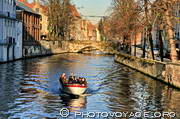 promenade en bateau sur les canaux de Bruges - pont Meebrug - Groenerei