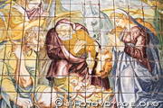 détail du retable de Notre Dame de la Vie au musée de l'Azulejo