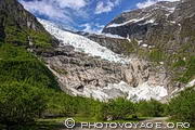 Glacier Boyabreen dans le Parc National de Jostedalsbreen. Bøyabreen est une langue du glacier Jostedalsbreen, dans le comté de Sogn og Fjordane.