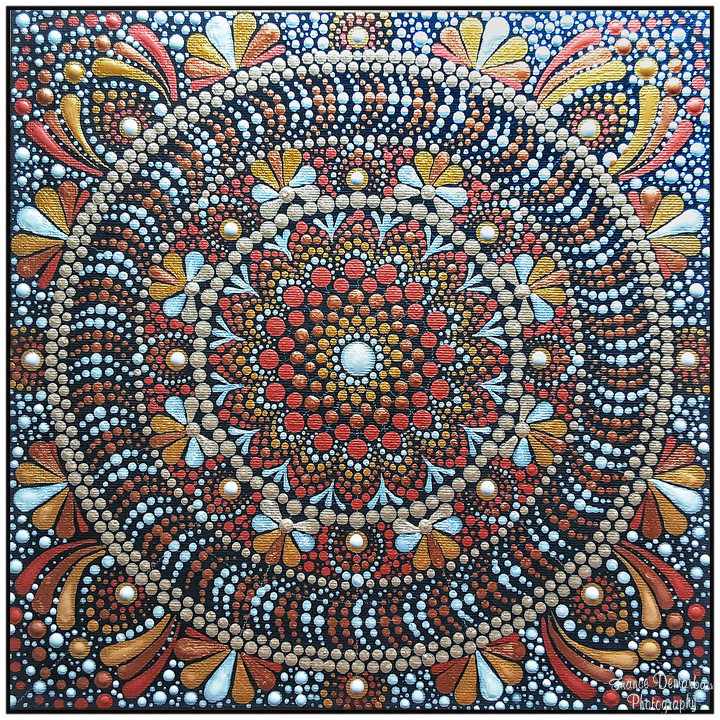 DOT MANDALA 11 - toile cartonnée 25x25cm