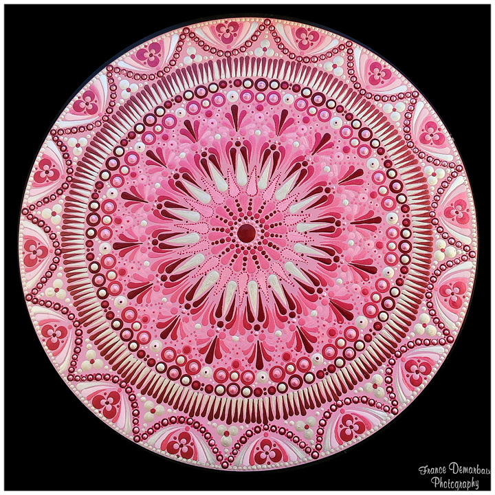 DOT MANDALA 28 - bois 30cm diam