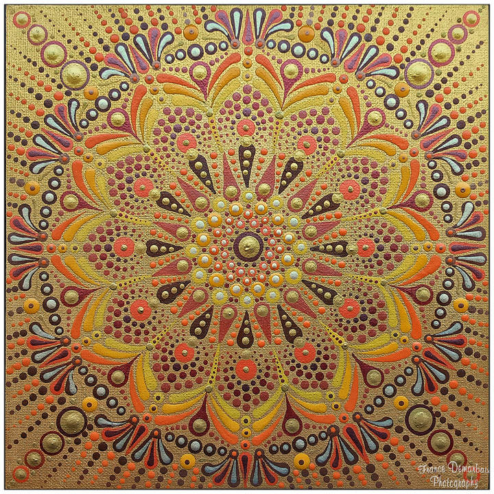 DOT MANDALA 39 - toile cartonnée 25x25cm