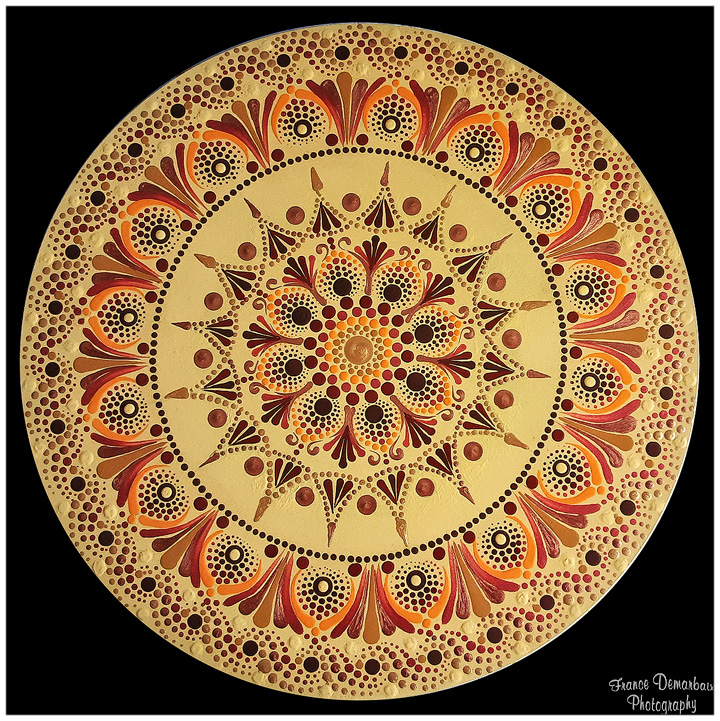 DOT MANDALA 46 - bois 30cm diam