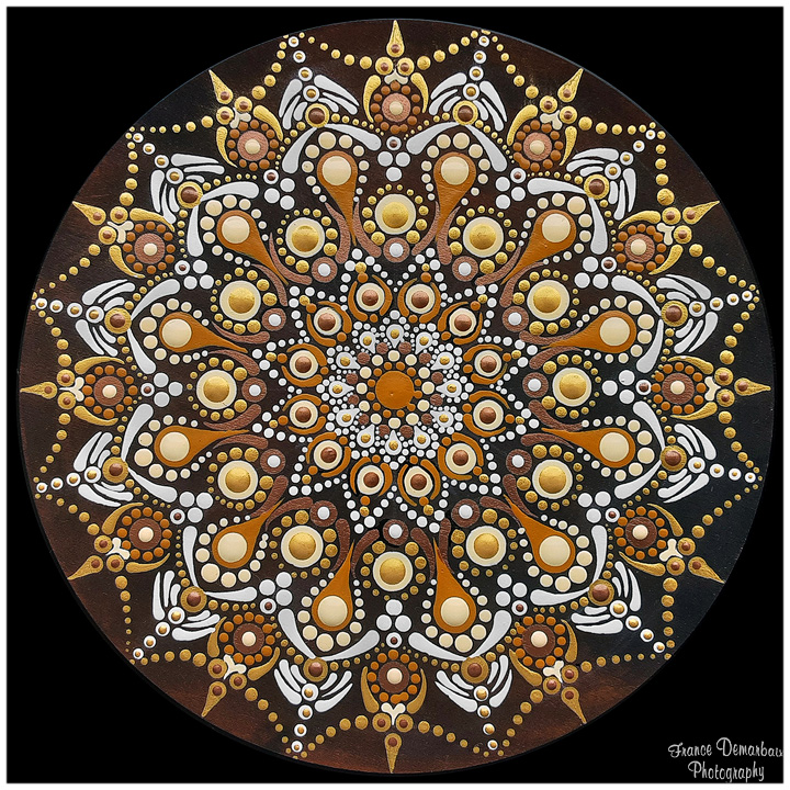 DOT MANDALA 51 - bois 20cm diam