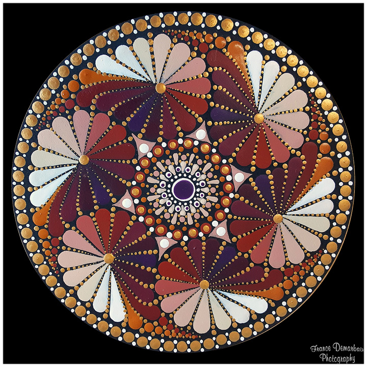 DOT MANDALA 59 - bois 20cm diam