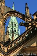 clocher, arc boutant et gargouille de la cathédrale St Guy