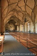 salle Vladislas dans l'Ancien Palais Royal avec sa voûte à nervures 
gothique