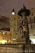 fontaine de la place Uhelny trh by night