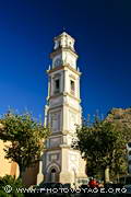 clocher séparé de l'égllise baroque Saint Blaise à 
Calenzana